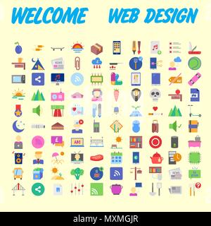 Set Of Icons, Quality Universal Pack, Big Icon Collection. Vector illustration Stock Vector