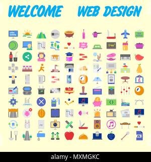Set Of Icons, Quality Universal Pack, Big Icon Collection. Vector illustration Stock Vector