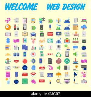 set of 100 high quality flat icons. Vector illustration Stock Vector