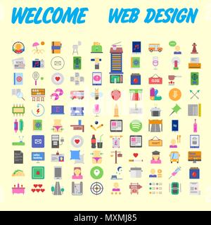 Universal set of social, technical, household icons isolated on background. Designed in a modern style - Material Design. Vector illustration Stock Vector