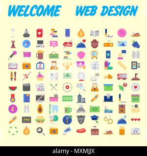 Icon Pack for designers and developers. Icons for business, office company information and services, for websites and apps. Vector illustration Stock Vector