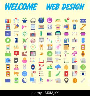 Icon Pack for designers and developers. Icons for business, office company information and services, for websites and apps. Vector illustration Stock Vector
