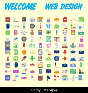Icon Pack for designers and developers. Icons for business, office company information and services, for websites and apps. Vector illustration Stock Vector