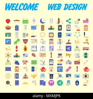 Icon Pack for designers and developers. Icons for business, office company information and services, for websites and apps. Vector illustration Stock Vector