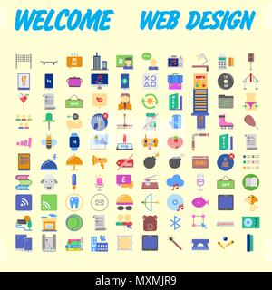 Icon Pack for designers and developers. Icons for business, office company information and services, for websites and apps. Vector illustration Stock Vector
