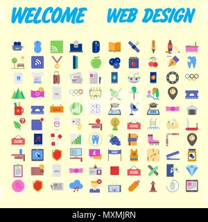 Icon Pack for designers and developers. Icons for business, office company information and services, for websites and apps. Vector illustration Stock Vector