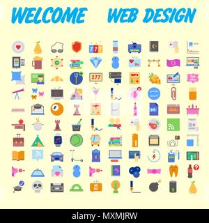 Icon Pack for designers and developers. Icons for business, office company information and services, for websites and apps. Vector illustration Stock Vector