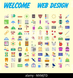 Icon Pack for designers and developers. Icons for business, office company information and services, for websites and apps. Vector illustration Stock Vector