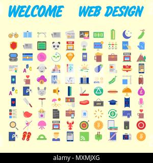 Icon Pack for designers and developers. Icons for business, office company information and services, for websites and apps. Vector illustration Stock Vector