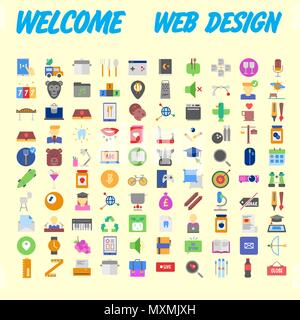 Icon Pack for designers and developers. Icons for business, office company information and services, for websites and apps. Vector illustration Stock Vector
