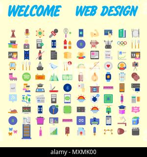 Icon Pack for designers and developers. Icons for business, office company information and services, for websites and apps. Vector illustration Stock Vector