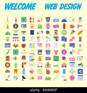 Icon Pack for designers and developers. Icons for business, office company information and services, for websites and apps. Vector illustration Stock Vector