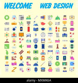 Trendy flat line icon pack for designers and developers. Icons for social media, social network, communication, digital marketing, for websites and mo Stock Vector