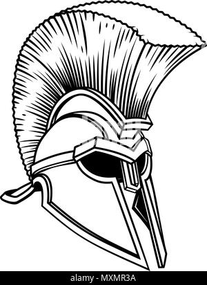 Spartan Trojan Roman Gladiator Helmet Stock Vector