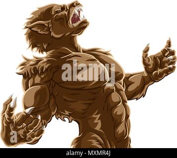 Werewolf Wolf Man Scary Horror Monster Stock Vector