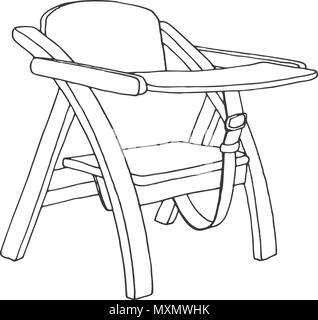 Sketch of a child seat isolated on white background. Vector Stock Vector