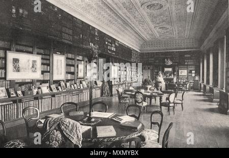 Stowe House The library. Buckinghamshire 1894. The Illustrated London News Stock Photo