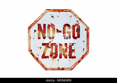 No-Go Zone” warning sign in yellow letters painted over dark grungy  concrete wall with moss. Sign as concept for: do not enter the area,  caution, dan Stock Photo - Alamy