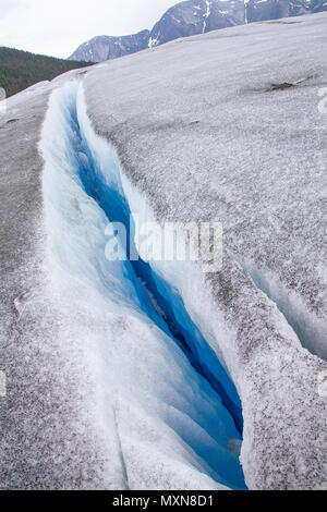 Crevasse at Juneau Icefield, Mendenhall glacier, Alaska, North Pacific, USA Stock Photo
