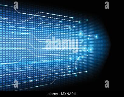 Abstract technology transfer data innovation on blue background. You can use for design print, brochure, poster, banner, website. Vector illustration Stock Vector