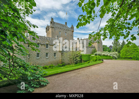 CAWDOR CASTLE NAIRN SCOTLAND THE MAIN BUILDING AND TREES IN SPRING Stock Photo