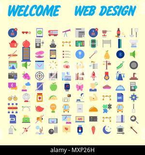 Simple set of vector flat line icons. Contains such Icons as Business, Marketing Shopping Banking E-commerce SEO Technology Medical Education Web Deve Stock Vector