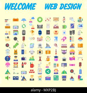 Simple set of vector flat line icons. Contains such Icons as Business, Marketing Shopping Banking E-commerce SEO Technology Medical Education Web Deve Stock Vector