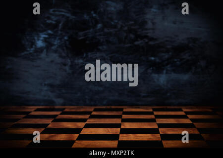 background of empty chess board Stock Photo