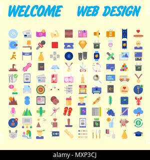 Set of 100 universal modern thin line icons for web and mobile. Vector illustration Stock Vector