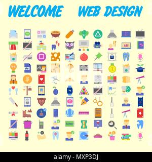 Set of 100 universal modern thin line icons for web and mobile. Vector illustration Stock Vector