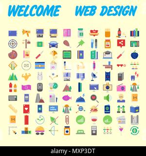 Set of 100 universal modern thin line icons for web and mobile. Vector illustration Stock Vector
