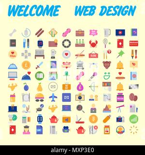 Set of 100 universal modern thin line icons for web and mobile. Vector illustration Stock Vector