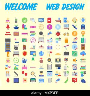 Set of 100 universal modern thin line icons for web and mobile. Vector illustration Stock Vector