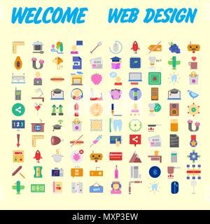 Set of 100 universal modern thin line icons for web and mobile. Vector illustration Stock Vector
