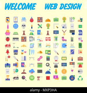 Set of 100 universal modern thin line icons for web and mobile. Vector illustration Stock Vector