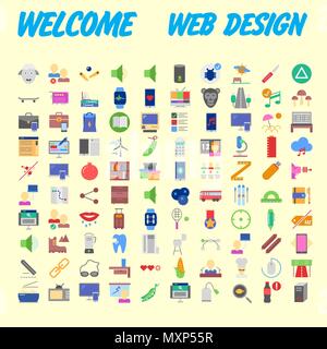 Icons online store. Base set in a flat style. multicolor on the color plate. Vector illustration Stock Vector