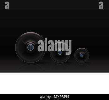barbells on dark background Stock Vector