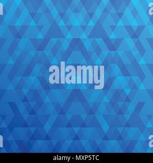 Abstract vector background with blue modern geometric shapes intersecting.  triangles. Stock Vector