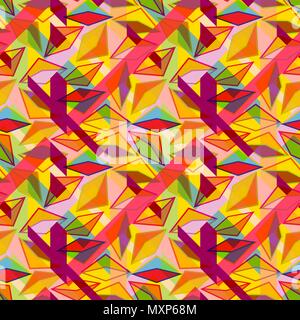 Seamless repeating background from multicolored triangles Stock Vector