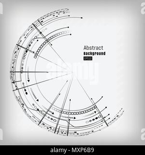 Abstract background vector. square,arrow and curve constructed the sphere wireframe. Stock Vector