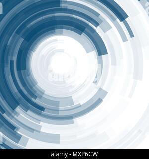 Abstract background with blue circle stripes. Concept new technology and dynamic motion. Report with information  circle Stock Vector