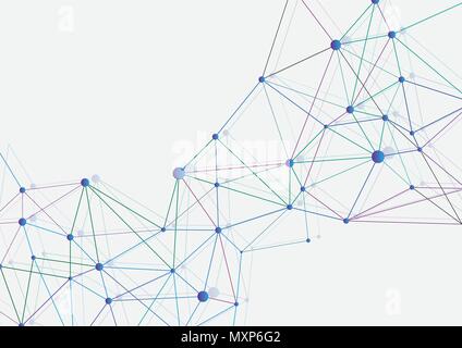 Virtual abstract background with particle, molecule structure. genetic and chemical compounds. creative vector. Science and connection concept. Social Stock Vector