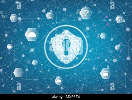 Internet security online concept: Padlock With Keyhole icon in . personal data security Illustrates cyber data security or information privacy idea. B Stock Vector