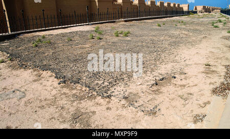 Ruins of Processional street of ancient Babylon, Hillah, Iraq Stock Photo