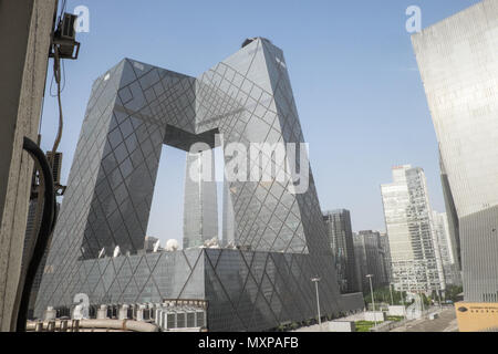 CCTV Building,building,big pants,central business district,CBD,Beijing,Peking,China,Peoples Republic of China,PRC,Chinese,capital,city,Asia,Asian, Stock Photo