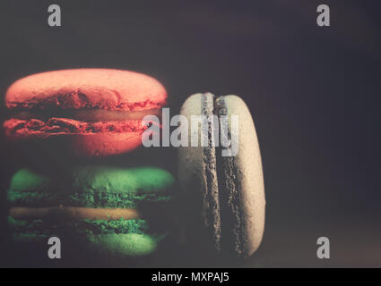 Beautiful colorful macaroons food photo close up Stock Photo