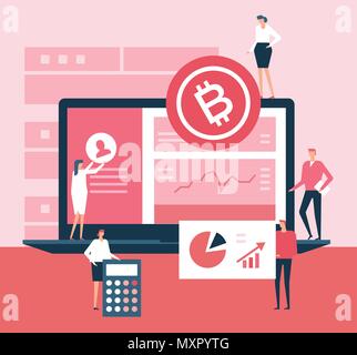 Cryptocurrency - flat design style illustration Stock Vector