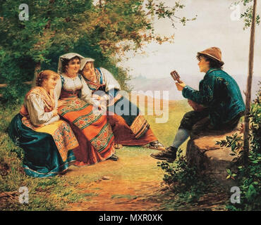 Vastagh György - Italian Girls (Courting) Stock Photo