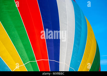 closeup of rainbow pattern on hot air balloon Stock Photo