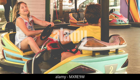 bumper cars at a carnival in Italy Stock Photo